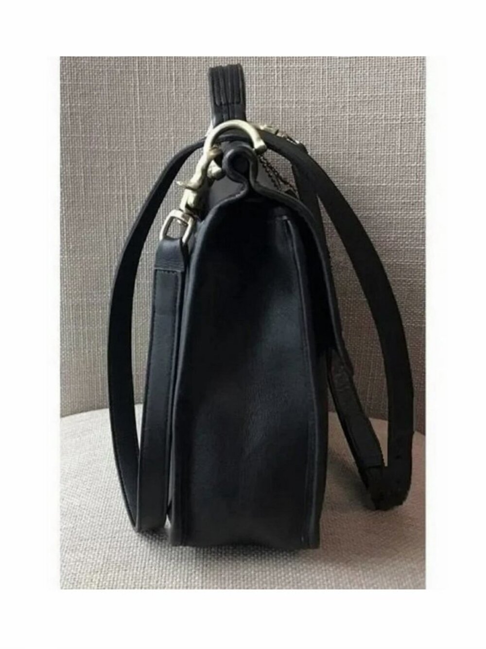 Coach Vintage Willis Black Leather Crossbody Top Handle Satchel Purse - Picture 5 of 9
